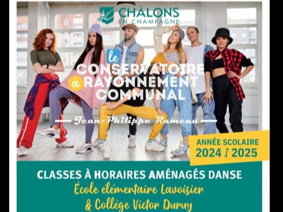 Affiche de « Ouverture des préinscriptions en ligne pour les classes à horaires aménagés danse à la rentrée 2024 »