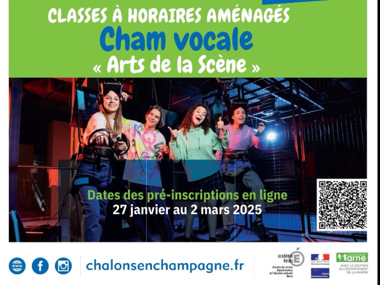 Affiche de « Ouverture des préinscriptions aux classes à horaires aménagés vocale option « Arts de la Scène » »