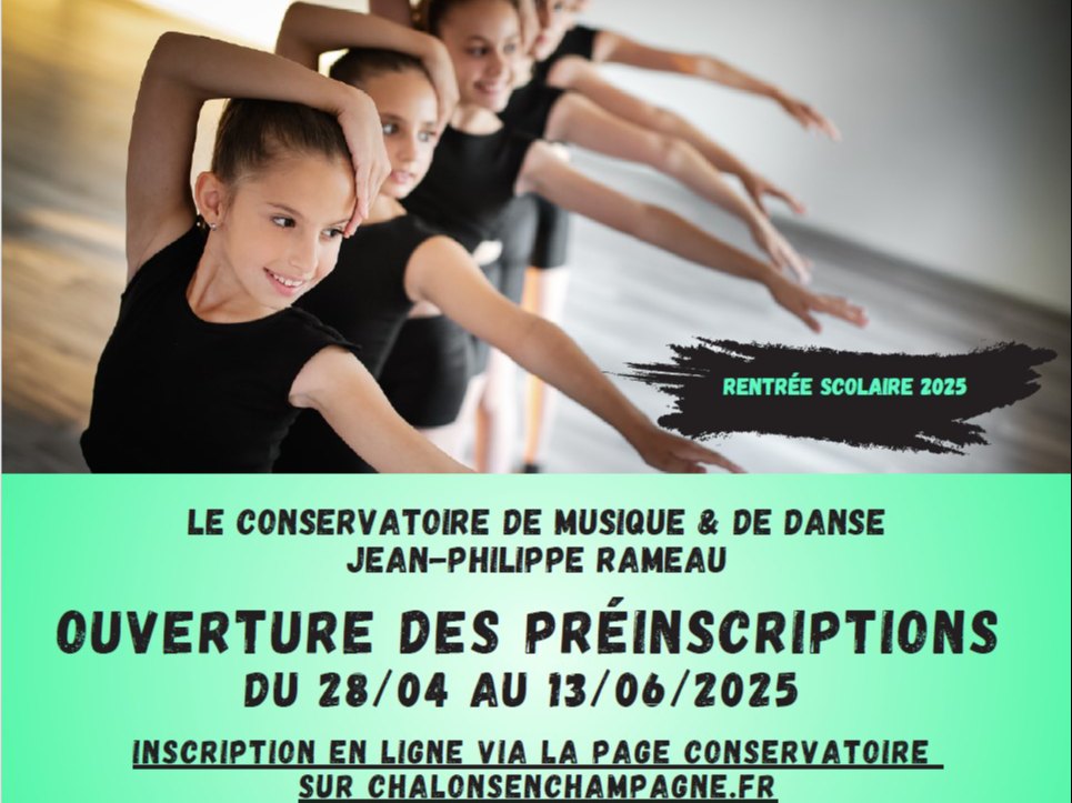 Affiche de « Ouverture des préinscriptions au conservatoire département Danse »
