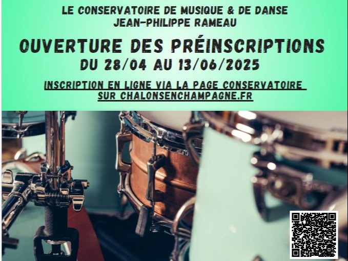 Affiche de « Ouverture des préinscriptions au conservatoire département musique »
